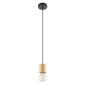 Eglo Turialdo Wood/Black 1-Light Modern/Contemporary Incandescent Mini Pendant Light