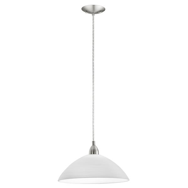 Luminaire suspendu moyen moderne et contemporain Lord 3 par Eglo avec 1 lumière à ampoule à incandescence, nickel mat