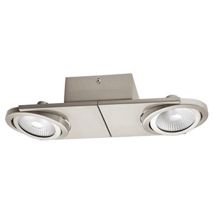 Eglo Brea 2-Light 14.5-in Matte Nickel Dimmable Integrated LED Flush-Mount Fixed Track Light Kit