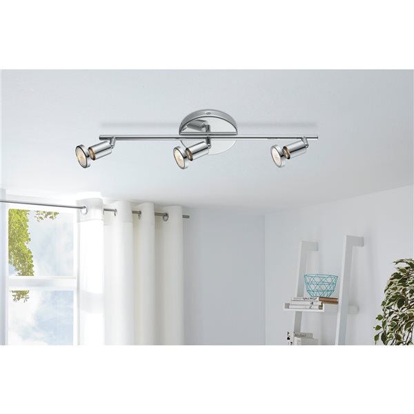 Eglo Buzz 3-Light 20.38-in Chrome Dimmable Standard Fixed Track Light Kit