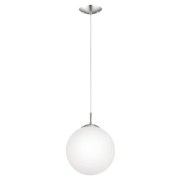 Luminaire suspendu moyen moderne et contemporain Rondo par Eglo avec 1 lumière à ampoule à incandescence, nickel mat