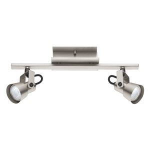 Eglo Trillo 2-Light 15.38-in Matte Nickel Dimmable Standard Fixed Track Light Kit