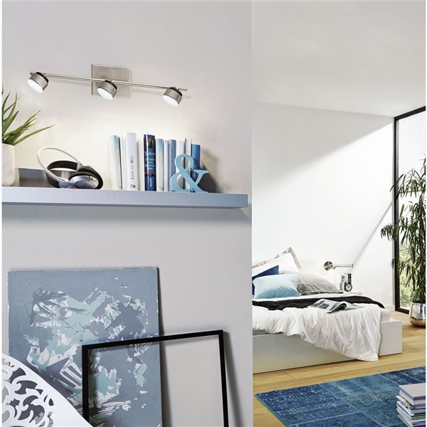 Eglo Armento 1 3-Light 22.88-in Matte Nickel Dimmable Integrated LED Fixed Track Light Kit