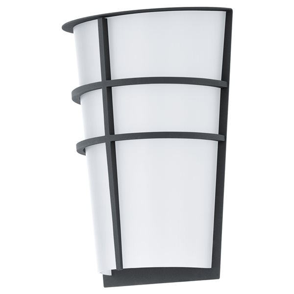 Eglo Breganzo 9.88-in H Anthracite Hardwired LED Outdoor Wall Light