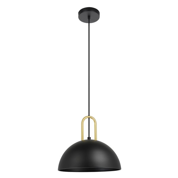 Luminaire suspendu moyen moderne et contemporain Calmanera par Eglo avec 1 lumière à ampoule à incandescence, noir