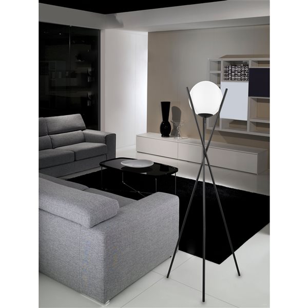 Eglo Salvezinas 59-in Black Shaded Floor Lamp