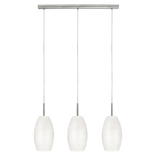 Eglo Batista 1 Matte Nickel 3-Light Modern/Contemporary White Glass ...