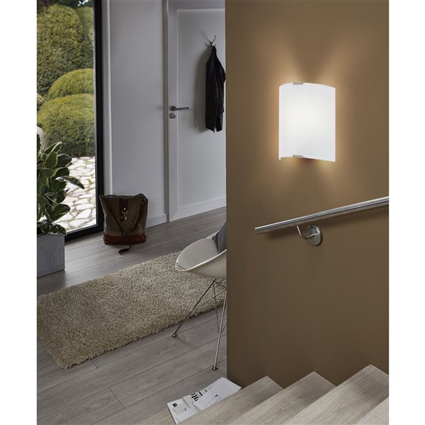 Eglo Grafik LED 6.88-in W 1-Light Silver Modern/Contemporary Wall Sconce