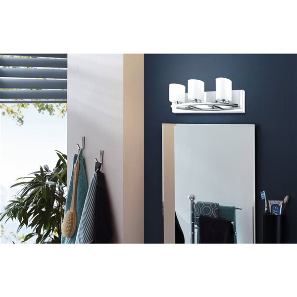 Luminaire pour meuble-lavabo chrome Abete par Eglo moderne et contemporain avec 3 lumières