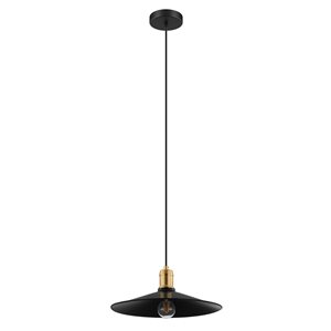 Luminaire suspendu moyen moderne et contemporain Bridport-P par Eglo avec 1 lumière à ampoule à incandescence, noir mat