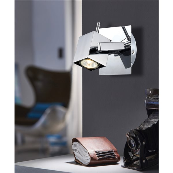 Eglo Manao 4.88-in W 1-Light Chrome Modern/Contemporary Wall Sconce