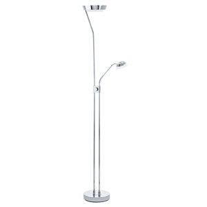 Eglo Sarrione 70.88-in Chrome Torchiere with Reading Light LED Floor Lamp