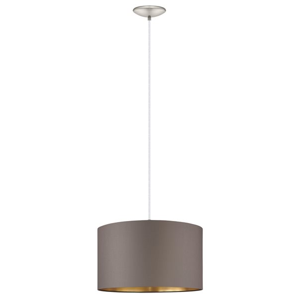 Eglo Maserlo 1-Light Matte Nickel Modern/Contemporary Drum Incandescent Medium Pendant Light