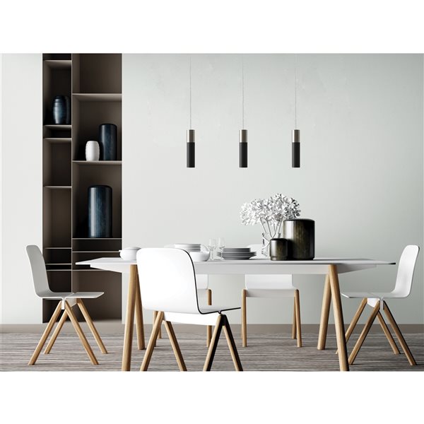 Eglo Villora Matte Nickel 1-Light Modern/Contemporary Cylinder Halogen Mini Pendant Light