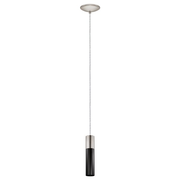 Eglo Villora Matte Nickel 1-Light Modern/Contemporary Cylinder Halogen Mini Pendant Light