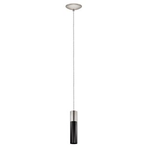 Eglo Villora Matte Nickel 1-Light Modern/Contemporary Cylinder Halogen Mini Pendant Light