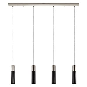 Eglo Villora Matte Nickel 4-Light Modern/Contemporary Cylinder Halogen Large Kitchen Island Light