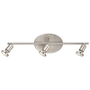 Luminaire sur rail fixe à 3 lumières Buzz par Eglo de 20,38 po à intensité variable, nickel mat