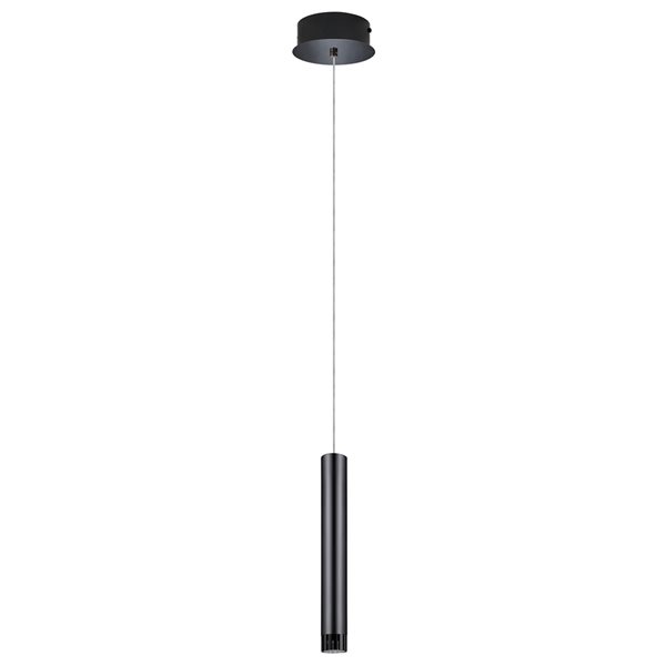 Petit luminaire suspendu moderne et contemporain Raparo par Eglo avec 1 lumière à DEL intégrée, nickel noir