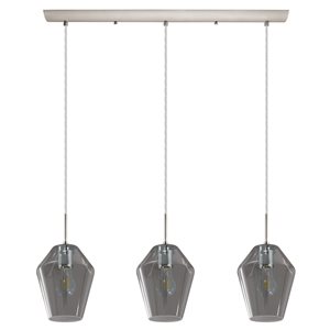 Eglo Murmillo Matte Nickel 3-Light Modern/Contemporary Mirrored Glass Bell LED Large Kitchen Island Light