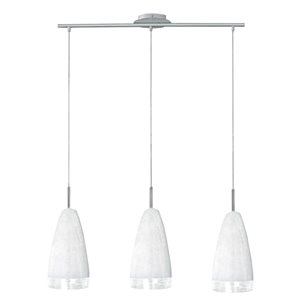 Eglo Crash Matte Nickel 3-Light Modern/Contemporary Crackled Glass Cylinder Incandescent Large Kitchen Island Light