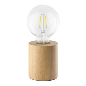Lampe de table à ampoule à incandescence avec interrupteur en ligne Turialdo par Eglo de 4 po, bois