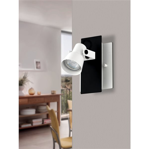 Eglo Trillo LED 4.5-in W 1-Light Black/White Modern/Contemporary Wall Sconce