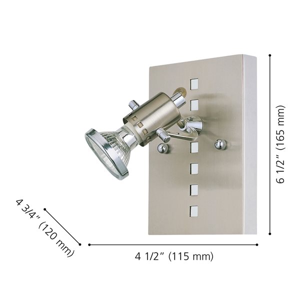 Eglo Fizz 4.5-in W 1-Light Matte Nickel/Chrome Modern/Contemporary Wall Sconce