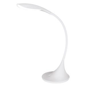 Lampe de bureau réglable à DEL avec interrupteur tactile Dambera par Eglo de 14,75 po avec bras ajustable, blanc mat