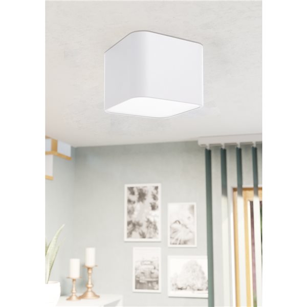 Eglo Grimasola 5.5-in White Modern/Contemporary LED Flush Mount Light