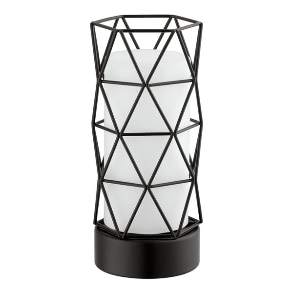 Eglo Estevau 2 9-in Matte Black LED Touch Standard Table Lamp with Metal Shade