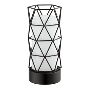 Eglo Estevau 2 9-in Matte Black LED Touch Standard Table Lamp with Metal Shade