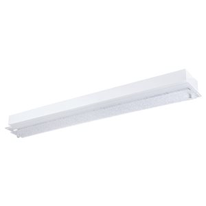 Eglo Priola 31.13-in White/Matte Nickel Contemporary/Modern Integrated LED Flush Mount Light