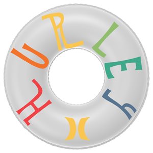 Hurley 32.5-in Inflatable Swim Ring - White Lettering Design