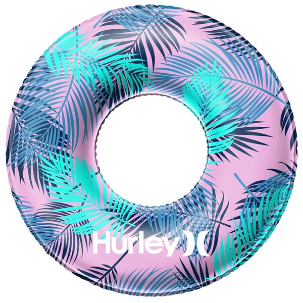 Image of Hurley | 32.5-In Inflatable Swim Ring - Blue Palm Leaf Design | Rona