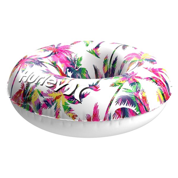 Bouée gonflable 32,5 pouces par Hurley, motif de palmier rose