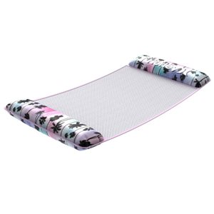Hurley 44-in Inflatable Mesh Pool Hammock - Pink Tropical Design