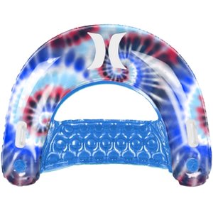 Hurley Inflatable Floating Pool Chair - Blue Tie-Dye Design