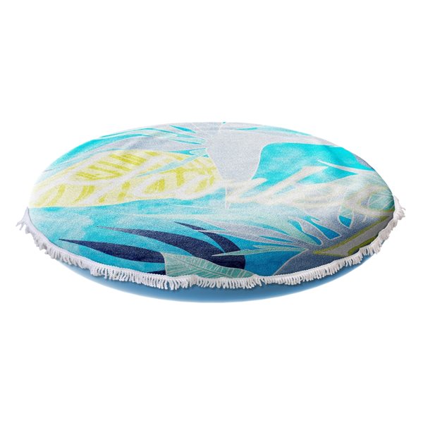 Flotteur de piscine gonflable Island Towel Top par Hurley, motif de palmier  bleu 1531007B