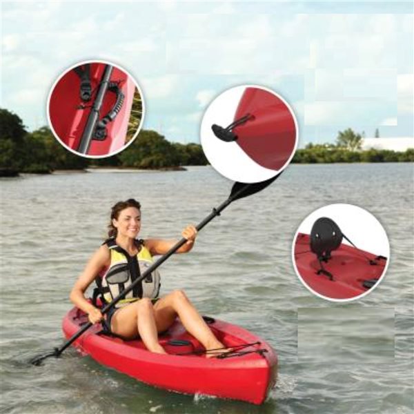 LIFETIME Tamarack 120-in Angler Kayak with Paddle - Red 90486