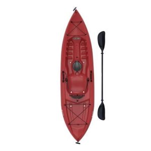 Kayak de pêche Tamarack de 120 po rouge avec pagaie par LIFETIME