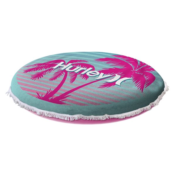 Flotteur de piscine gonflable Island Towel Top par Hurley, motif de palmier  rose 1531007A