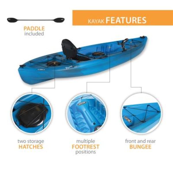 LIFETIME Tamarack 120-in Angler Kayak with Paddle - Blue 90905