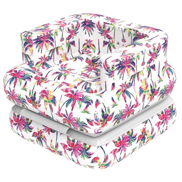 Image of Hurley | 2-In-1 Inflatable Pool Float Lounger - Pink Palm Tree Design | Rona