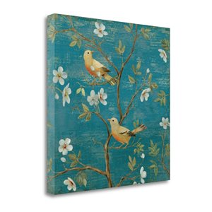 Impression sur toile sans cadre de 18 po x 18 po "Blossom Blues" par Daphne Brissonnet de Tangletown Fine Art