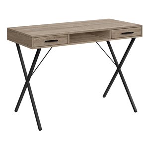 Monarch Specialties 42-in Dark Taupe Faux Wood Modern/Contemporary Computer Desk