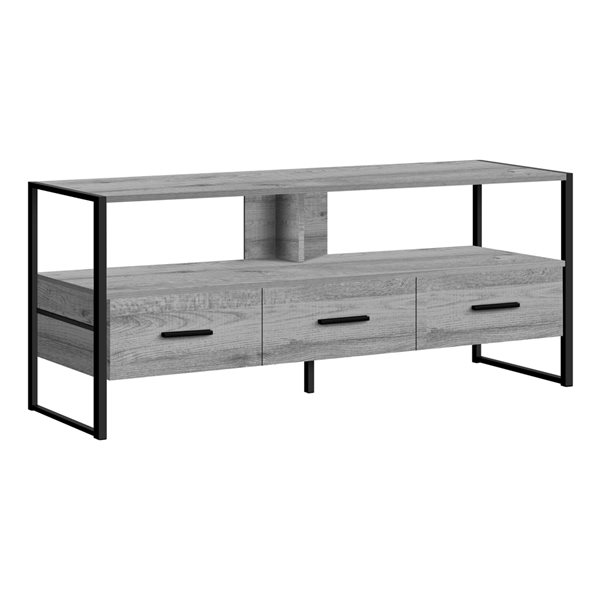 Monarch Specialties 48-in Grey Faux Wood TV Stand