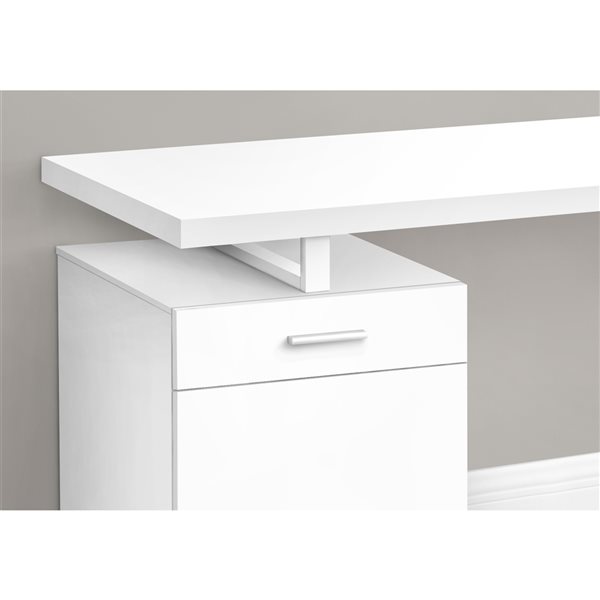 Bureau d’ordinateur blanc par Monarch Specialties moderne/contemporain de 47,25 po