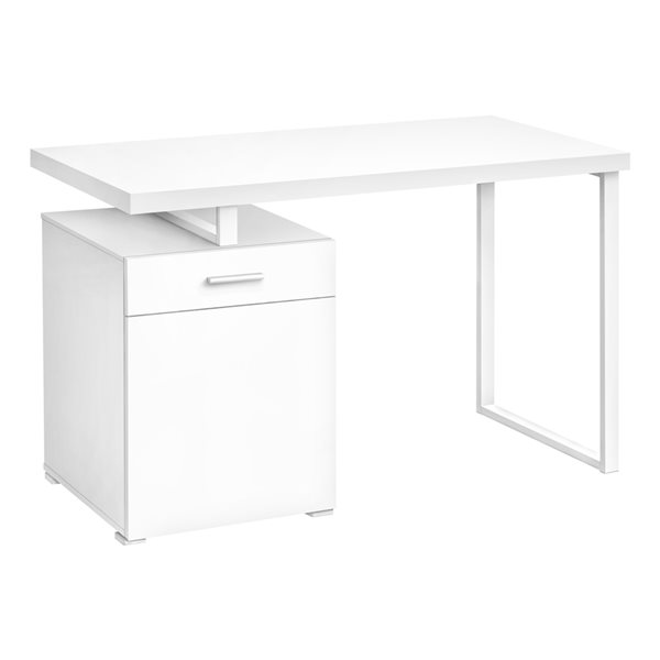 Monarch Specialties 47.25-in White Modern/Contemporary Computer Desk