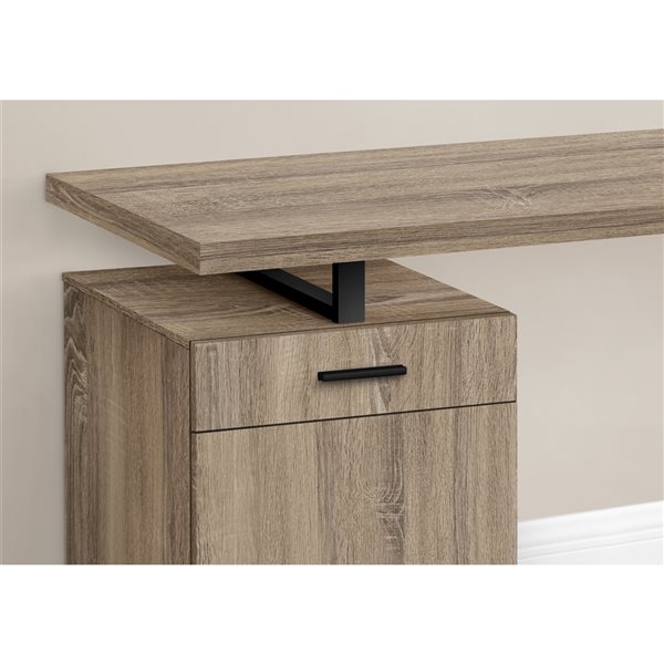 Monarch Specialties Dark Taupe Faux Wood 47.25-in Modern/Contemporary Computer Desk